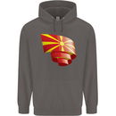 Curled Macedonia Flag Macedonian Day Football Mens 80% Cotton Hoodie Charcoal