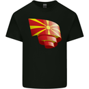 Curled Macedonia Flag Macedonian Day Football Mens Cotton T-Shirt Tee Top Black