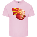 Curled Macedonia Flag Macedonian Day Football Mens Cotton T-Shirt Tee Top Light Pink