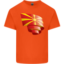 Curled Macedonia Flag Macedonian Day Football Mens Cotton T-Shirt Tee Top Orange