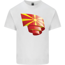 Curled Macedonia Flag Macedonian Day Football Mens Cotton T-Shirt Tee Top White