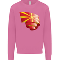 Curled Macedonia Flag Macedonian Day Football Mens Sweatshirt Jumper Azalea