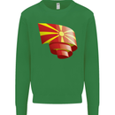 Curled Macedonia Flag Macedonian Day Football Mens Sweatshirt Jumper Irish Green