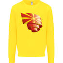 Curled Macedonia Flag Macedonian Day Football Mens Sweatshirt Jumper Yellow
