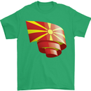 Curled Macedonia Flag Macedonian Day Football Mens T-Shirt 100% Cotton Irish Green