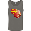 Curled Macedonia Flag Macedonian Day Football Mens Vest Tank Top Charcoal