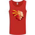 Curled Macedonia Flag Macedonian Day Football Mens Vest Tank Top Red