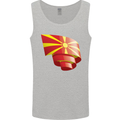 Curled Macedonia Flag Macedonian Day Football Mens Vest Tank Top Sports Grey