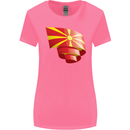 Curled Macedonia Flag Macedonian Day Football Womens Wider Cut T-Shirt Azalea