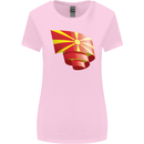 Curled Macedonia Flag Macedonian Day Football Womens Wider Cut T-Shirt Light Pink