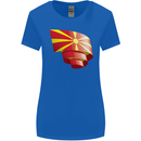 Curled Macedonia Flag Macedonian Day Football Womens Wider Cut T-Shirt Royal Blue