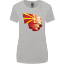Curled Macedonia Flag Macedonian Day Football Womens Wider Cut T-Shirt Sports Grey
