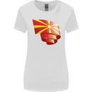 Curled Macedonia Flag Macedonian Day Football Womens Wider Cut T-Shirt White