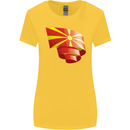 Curled Macedonia Flag Macedonian Day Football Womens Wider Cut T-Shirt Yellow