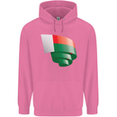 Curled Madagascar Flag Madagascan Day Football Childrens Kids Hoodie Azalea