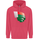 Curled Madagascar Flag Madagascan Day Football Childrens Kids Hoodie Heliconia