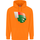 Curled Madagascar Flag Madagascan Day Football Childrens Kids Hoodie Orange