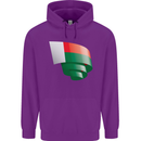 Curled Madagascar Flag Madagascan Day Football Childrens Kids Hoodie Purple