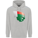 Curled Madagascar Flag Madagascan Day Football Childrens Kids Hoodie Sports Grey