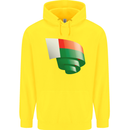 Curled Madagascar Flag Madagascan Day Football Childrens Kids Hoodie Yellow