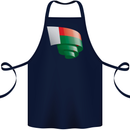 Curled Madagascar Flag Madagascan Day Football Cotton Apron 100% Organic Navy Blue