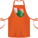 Curled Madagascar Flag Madagascan Day Football Cotton Apron 100% Organic Orange