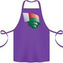 Curled Madagascar Flag Madagascan Day Football Cotton Apron 100% Organic Purple