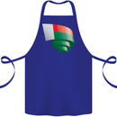 Curled Madagascar Flag Madagascan Day Football Cotton Apron 100% Organic Royal Blue