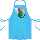 Curled Madagascar Flag Madagascan Day Football Cotton Apron 100% Organic Turquoise