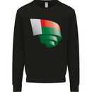 Curled Madagascar Flag Madagascan Day Football Kids Sweatshirt Jumper Black