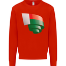 Curled Madagascar Flag Madagascan Day Football Kids Sweatshirt Jumper Bright Red