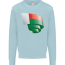 Curled Madagascar Flag Madagascan Day Football Kids Sweatshirt Jumper Light Blue