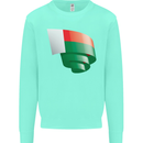 Curled Madagascar Flag Madagascan Day Football Kids Sweatshirt Jumper Peppermint