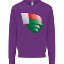 Curled Madagascar Flag Madagascan Day Football Kids Sweatshirt Jumper Purple