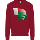 Curled Madagascar Flag Madagascan Day Football Kids Sweatshirt Jumper Red