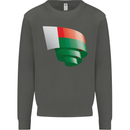 Curled Madagascar Flag Madagascan Day Football Kids Sweatshirt Jumper Storm Grey