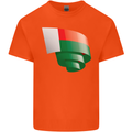 Curled Madagascar Flag Madagascan Day Football Kids T-Shirt Childrens Orange