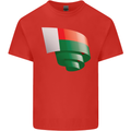Curled Madagascar Flag Madagascan Day Football Kids T-Shirt Childrens Red