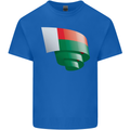 Curled Madagascar Flag Madagascan Day Football Kids T-Shirt Childrens Royal Blue