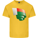 Curled Madagascar Flag Madagascan Day Football Kids T-Shirt Childrens Yellow
