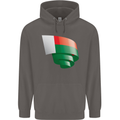 Curled Madagascar Flag Madagascan Day Football Mens 80% Cotton Hoodie Charcoal
