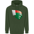 Curled Madagascar Flag Madagascan Day Football Mens 80% Cotton Hoodie Forest Green