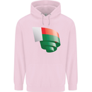 Curled Madagascar Flag Madagascan Day Football Mens 80% Cotton Hoodie Light Pink