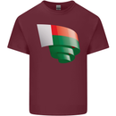 Curled Madagascar Flag Madagascan Day Football Mens Cotton T-Shirt Tee Top Maroon