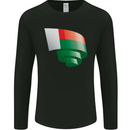 Curled Madagascar Flag Madagascan Day Football Mens Long Sleeve T-Shirt Black