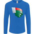 Curled Madagascar Flag Madagascan Day Football Mens Long Sleeve T-Shirt Royal Blue