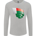Curled Madagascar Flag Madagascan Day Football Mens Long Sleeve T-Shirt Sports Grey