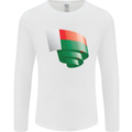 Curled Madagascar Flag Madagascan Day Football Mens Long Sleeve T-Shirt White