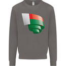 Curled Madagascar Flag Madagascan Day Football Mens Sweatshirt Jumper Charcoal