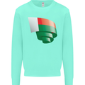 Curled Madagascar Flag Madagascan Day Football Mens Sweatshirt Jumper Peppermint